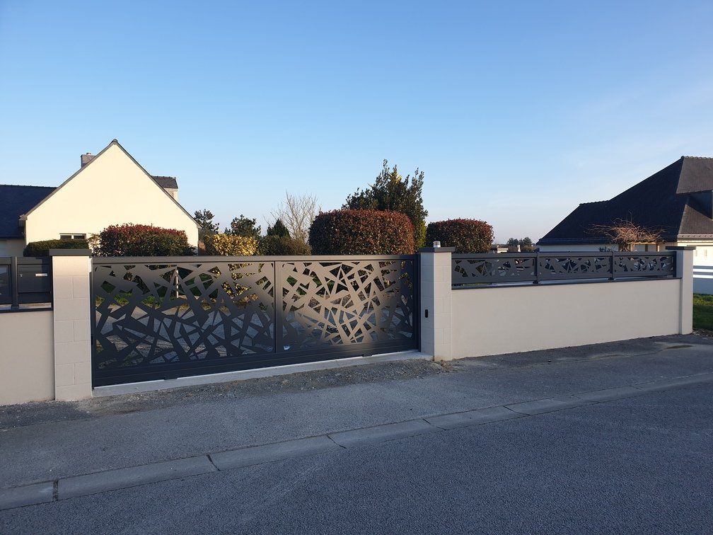 Portail contemporain finition mate